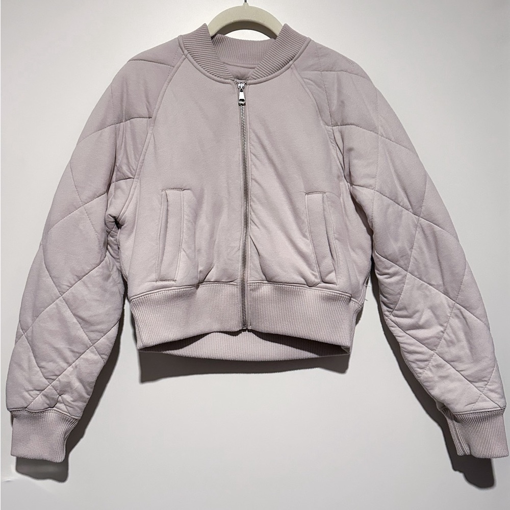 Abercrombie & Fitch Light Lavender Quilted Bomber Jacket